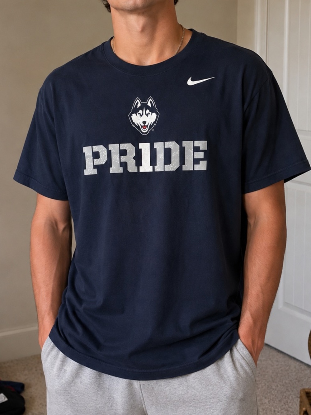 Nike Navy Short-Sleeve PRIDE Graphic Tee